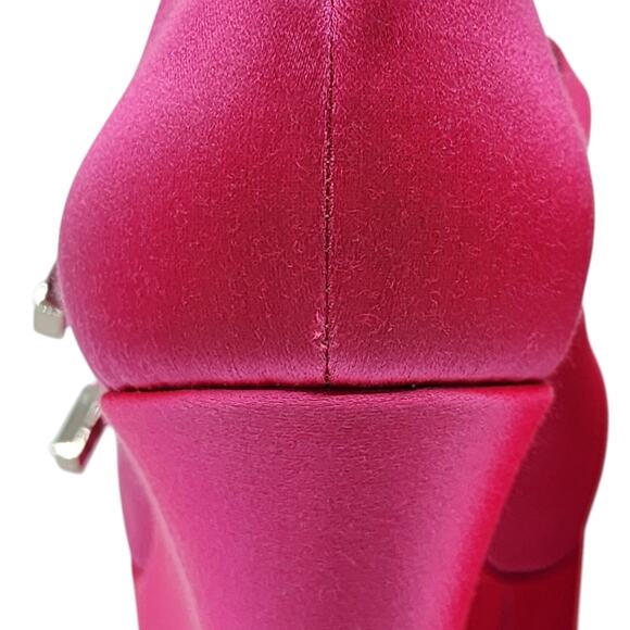 Versace Tempest Strappy Satin Platform Pumps in Pink EU 38 US 8 NWB $1445 - Picture 6 of 10